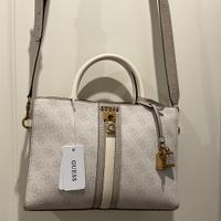 GUESS Ginevra Logo Elite Society Satchel Stone