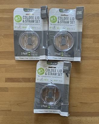 3 Set ricambi  Reduce Coldee Lid & Straw Set