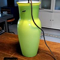 Anni'60 Vistosi - Lampadario Opale Verde Vetro 