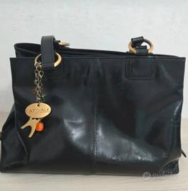 Borsa a spalla nera Catwalk Collection in pelle
