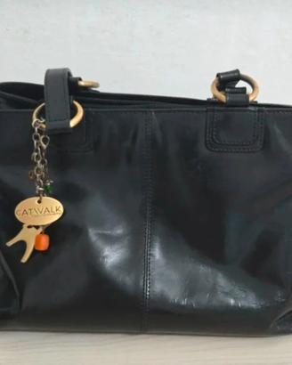 Borsa a spalla nera Catwalk Collection in pelle
