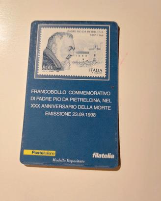 Tessera Filatelica Francobollo Padre Pio