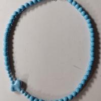 Collana donna ragazza con perline azzurro 