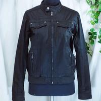 Giacca biker giubbetto similpelle nero chiodo