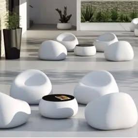 Pouf rigido Gumball, bianco, Euro3Plast