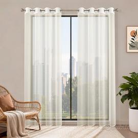 Tende in voile Beige 140x260,Set 2 Tende