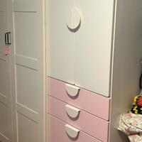 Armadio SMASTAD bianco/rosa