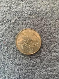 Moneta argento Dante Alighieri 500 lire 1965