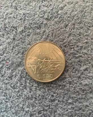Moneta argento Dante Alighieri 500 lire 1965