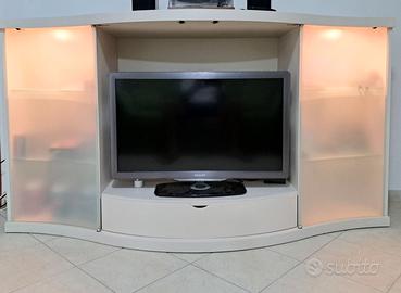 Mobile porta TV moderno-base curva e vetrine