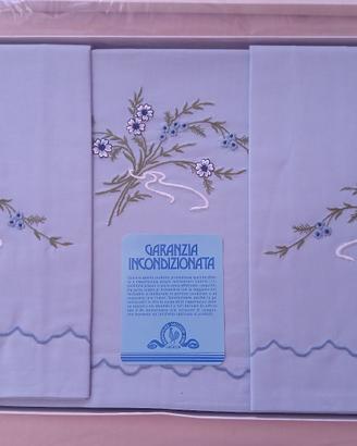 Parure lenzuola matrimoniale ricamate
