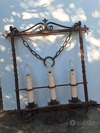 LAMPADARIO FERRO BATTUTO