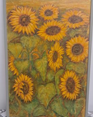Quadro  di girasoli  pittura a olio