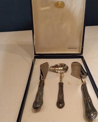 set 3 posate da portata in bagno  argento 800