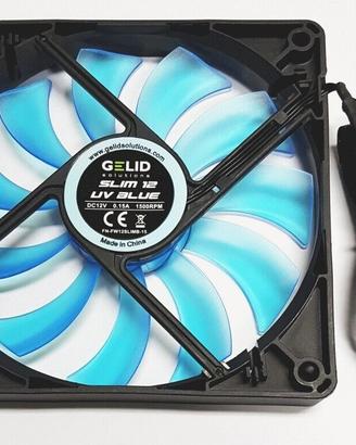 VENTOLA CASE PC GELID WING SLIM 12 cm BLU UV REACT