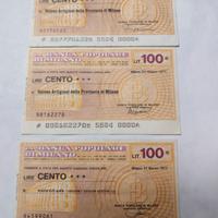 3 miniassegni banca popolare di Milano 