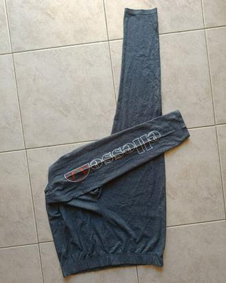 Ellesse leggings grigio melange – logo ricamato