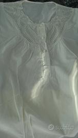 camicia da notte ricamata 100% cotone