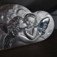 Quadro angeli argento legno
