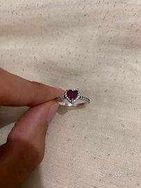 Anello Pandora Cuore Rosso