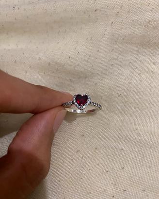 Anello Pandora Cuore Rosso