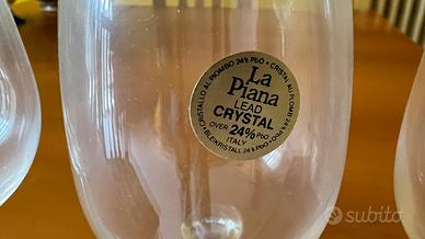 Set 18 bicchieri di vero cristallo. Marca La Piana