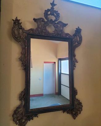 specchio in legno vintage