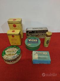 lotto scatoline medicinali scatole latta farmacia