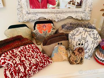 Borse cluch in tessuto e ucinetto