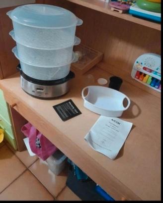 vaporiera con   4 vassoi e istruzioni