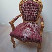 Poltrona stile Luigi xvi damascata