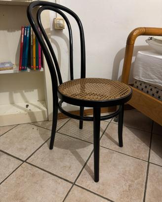 Sedia in legno e paglia di Vienna