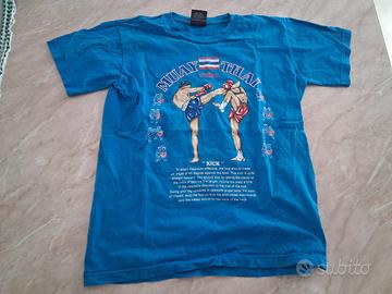 T-shirt Muay Thai Blu "KICK" Taglia M Vintage On T