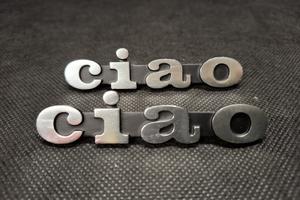 Coppia scritte Piaggio Ciao in alluminio