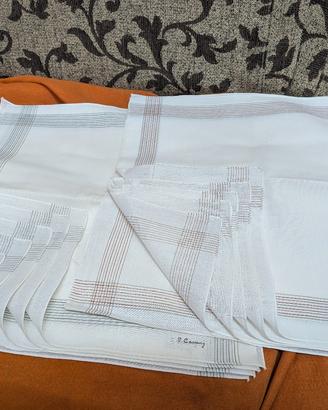 set di 12 fazzoletti in misto cotone e lino