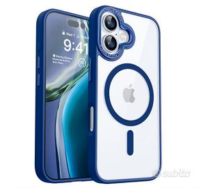 custodia iphone 16 blu nuova