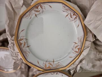 Servizio piatti Tognana ottagonale porcellana oro
