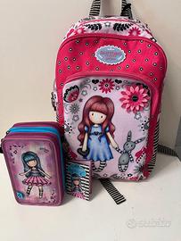 zaino scolastico santoro zaino + astuccio bambina