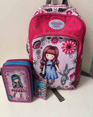 zaino scolastico santoro zaino + astuccio bambina