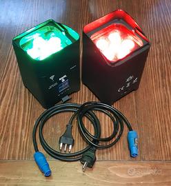 coppia luci dj fari par led live smart a batteria