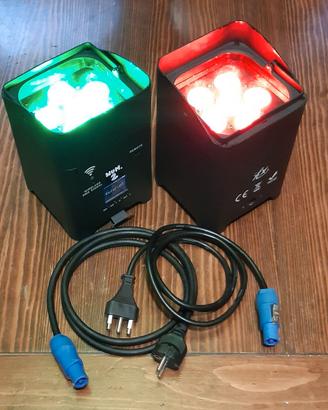 coppia luci dj fari par led live smart a batteria