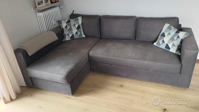 Divano letto chaise longue 3 posti Ikea Manstad