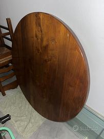 Tavolo Rotondo Toscano in Noce Massello + 12 Sedie