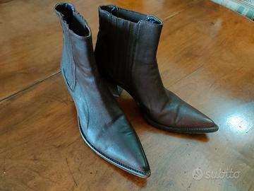 Stivaletti Chelsea donna in pelle marrone