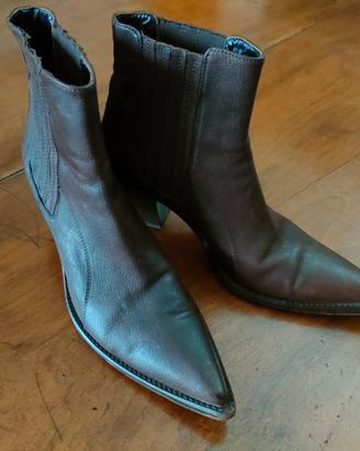 Stivaletti Chelsea donna in pelle marrone
