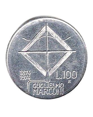 100 Lire - ( Guglielmo Marconi ) - 1874 / 1974