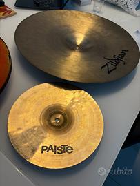 coppia piatti per batteria zildjian e paiste