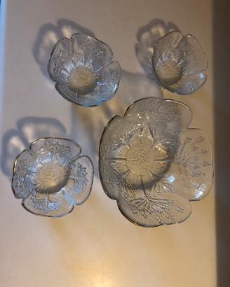 Set. Vintage.Ciotola con 3 ciotoline per maced