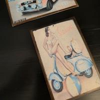 quadretti lamiera latta serigrafie vespa piaggio