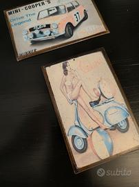 quadretti lamiera latta serigrafie vespa piaggio